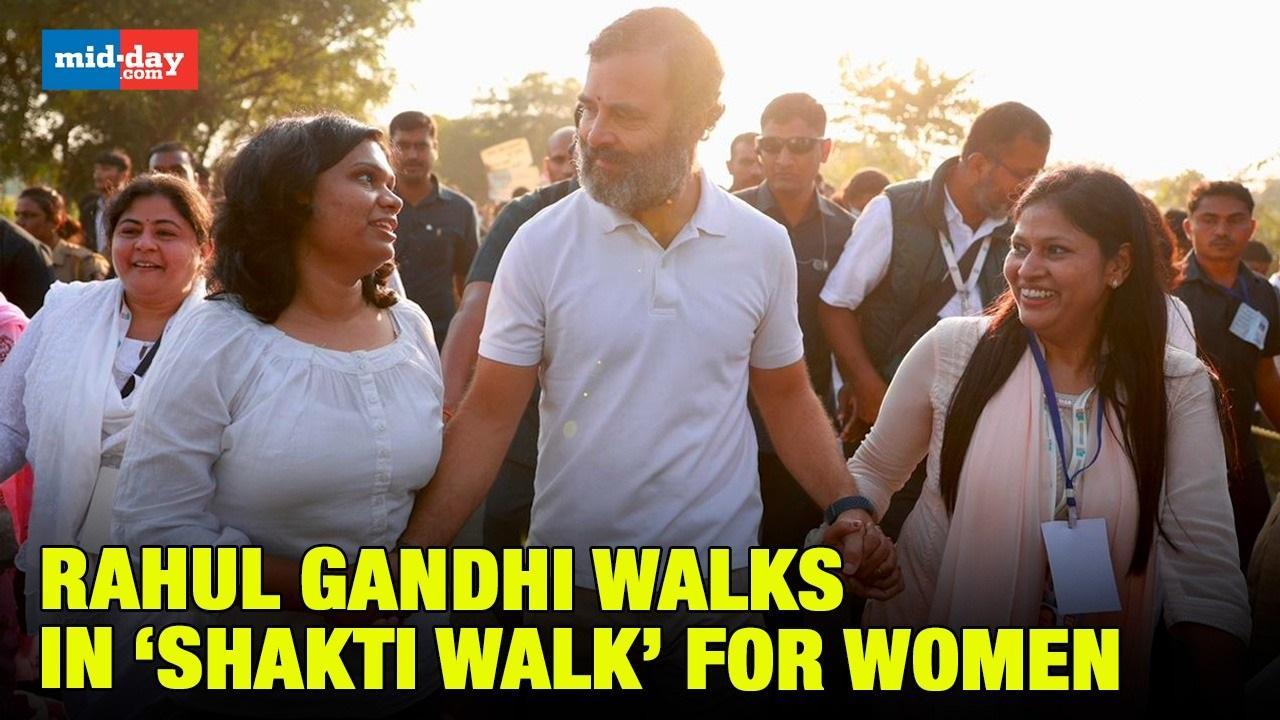 Women walk with Rahul Gandhi on Indira Gandhi's Birth Anniversary